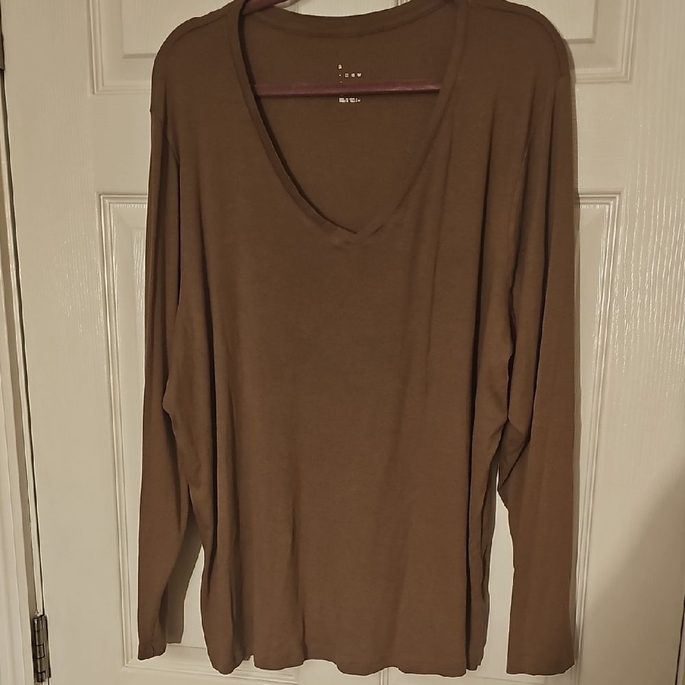 Pre-Loved - A New Day Chocolate Brown Ribbed Top